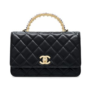 Chanel WOC Mini Wallet on Chain in Caviar Leather and Magnetic Snap Shoulder Crossbody Designer