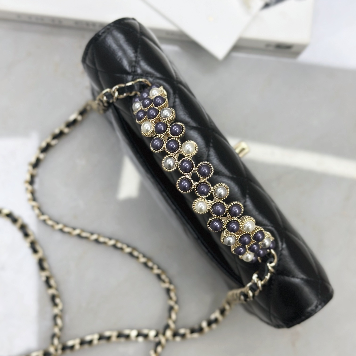 Chanel WOC Mini Wallet on Chain in Caviar Leather and Magnetic Snap Shoulder Crossbody Designer