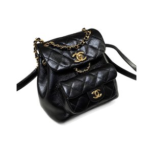 Chanel Duma Backpack in Caviar Leather and Drawstring Flap for Hand Shoulder Crossbody Carry