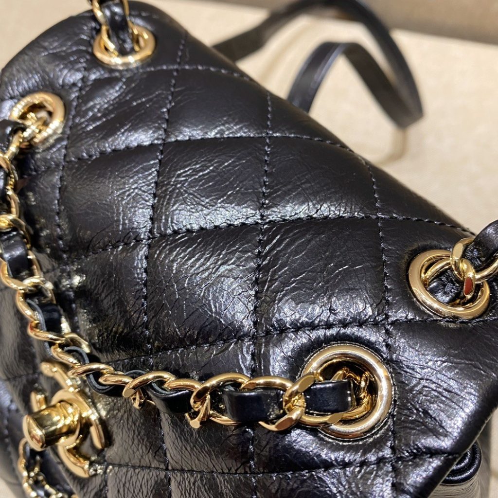 Chanel Duma Backpack in Caviar Leather and Drawstring Flap for Hand Shoulder Crossbody Carry