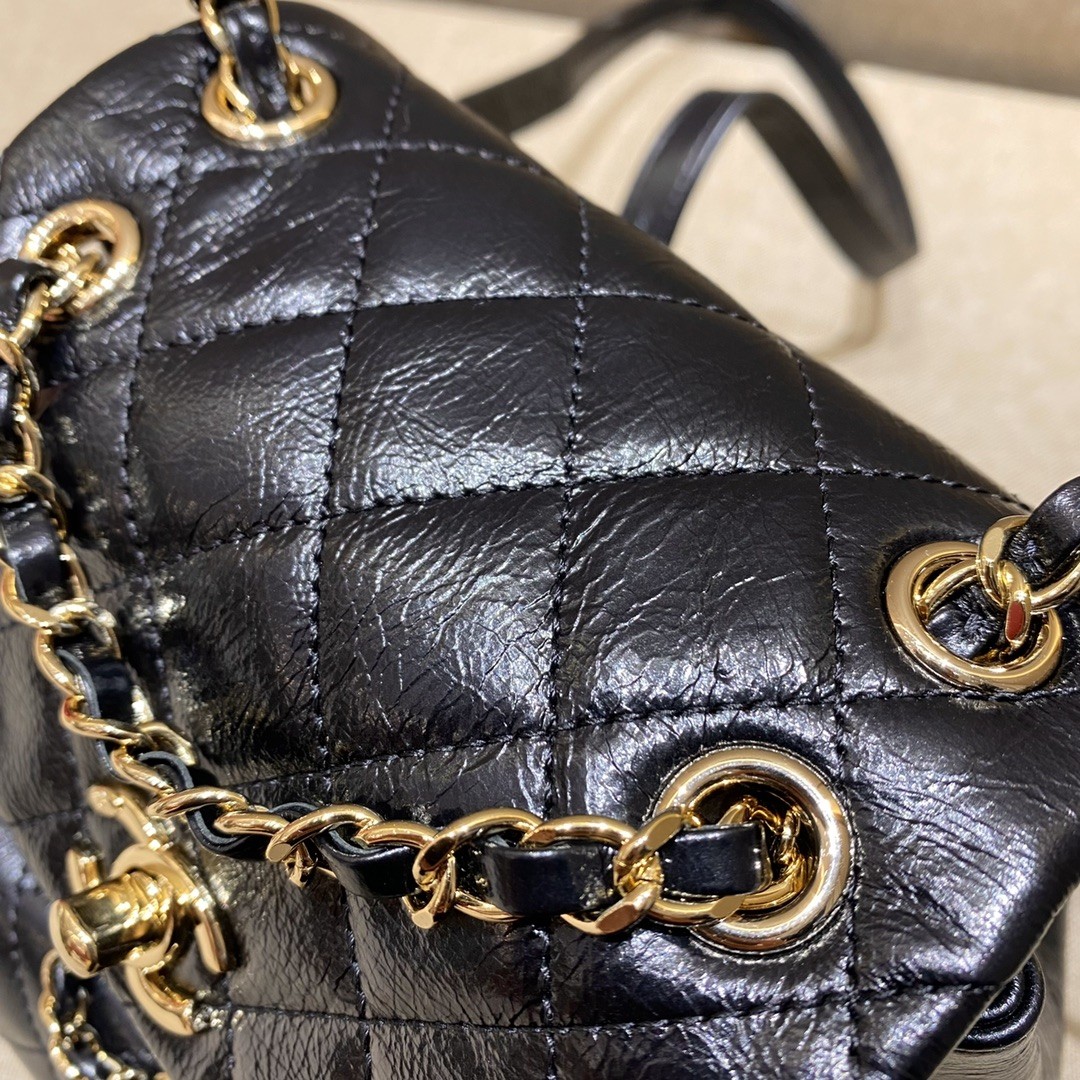 Chanel Duma Backpack in Caviar Leather and Drawstring Flap for Hand Shoulder Crossbody Carry