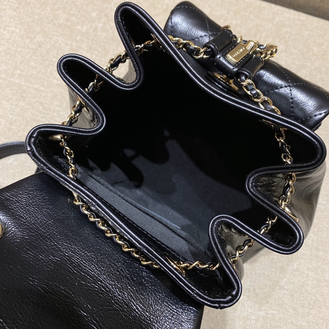 Chanel Duma Backpack in Caviar Leather and Drawstring Flap for Hand Shoulder Crossbody Carry