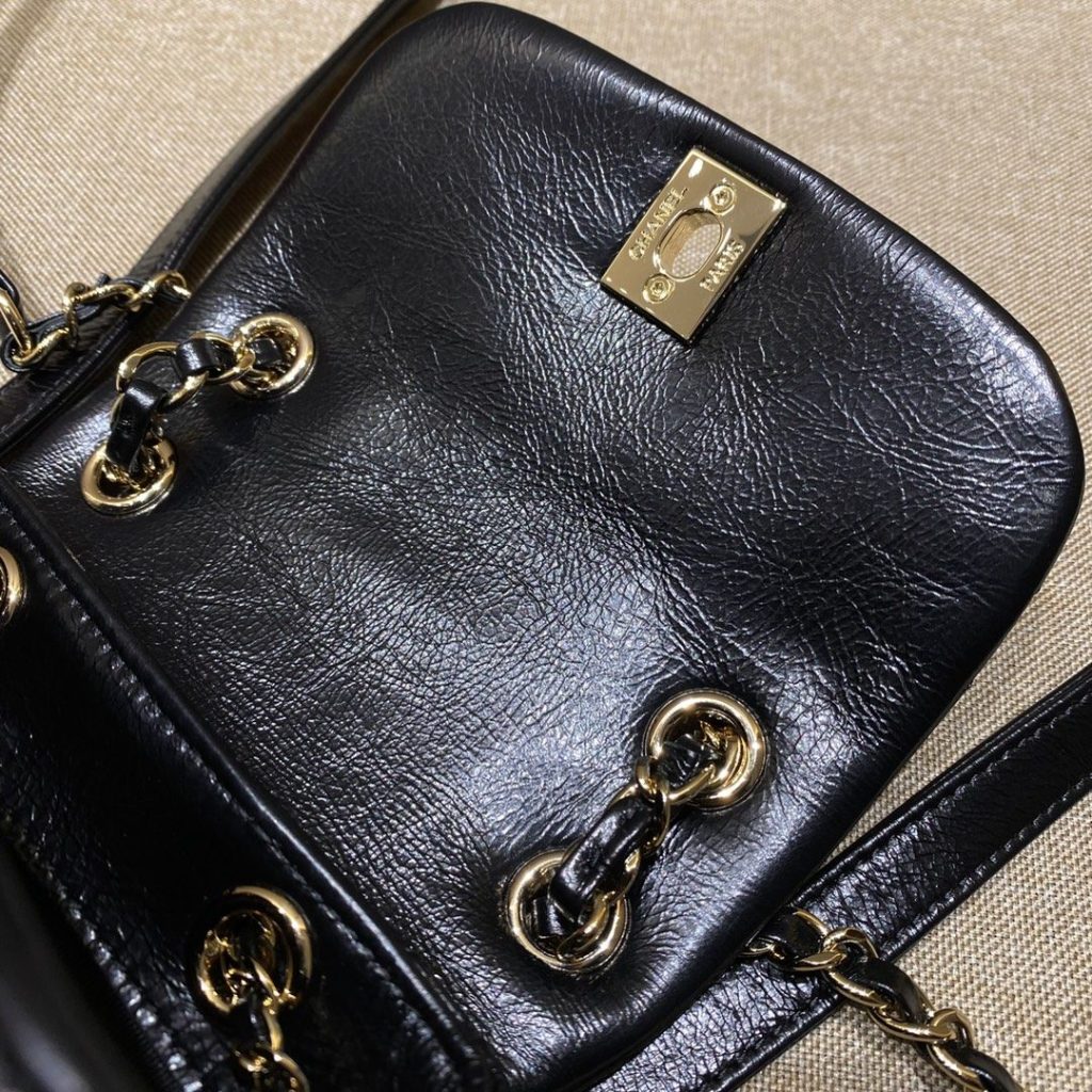 Chanel Duma Backpack in Caviar Leather and Drawstring Flap for Hand Shoulder Crossbody Carry