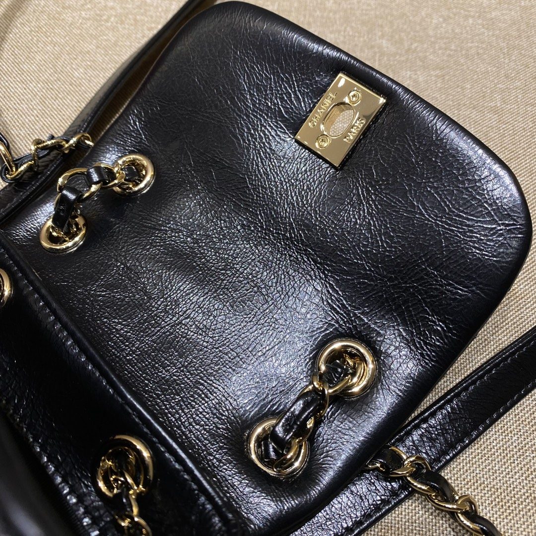 Chanel Duma Backpack in Caviar Leather and Drawstring Flap for Hand Shoulder Crossbody Carry