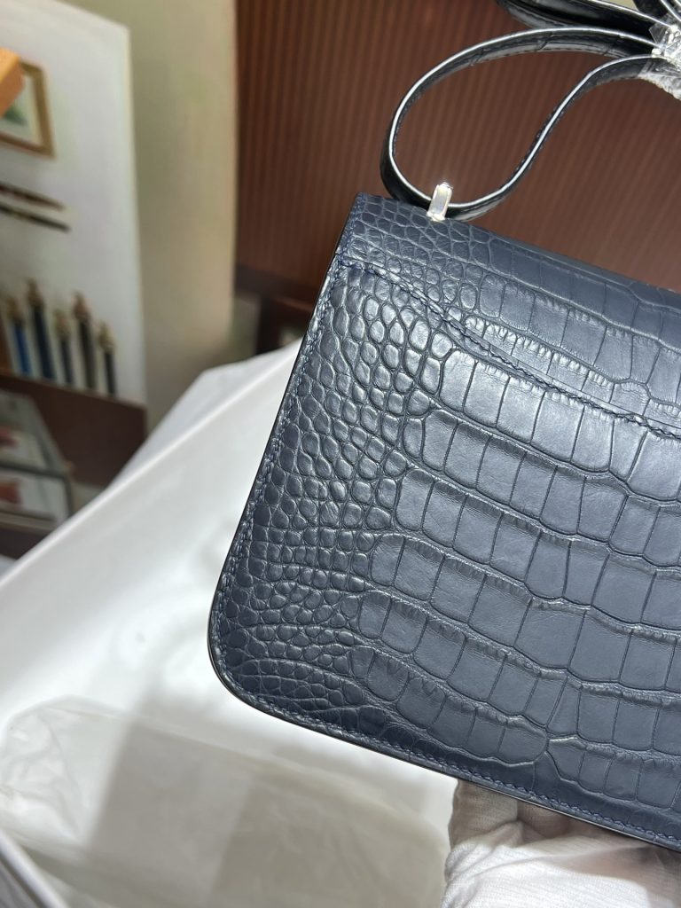 Hermes Constance in Hippopotamus Leather with H Closure for Handheld and Shoulder Crossbody Carry