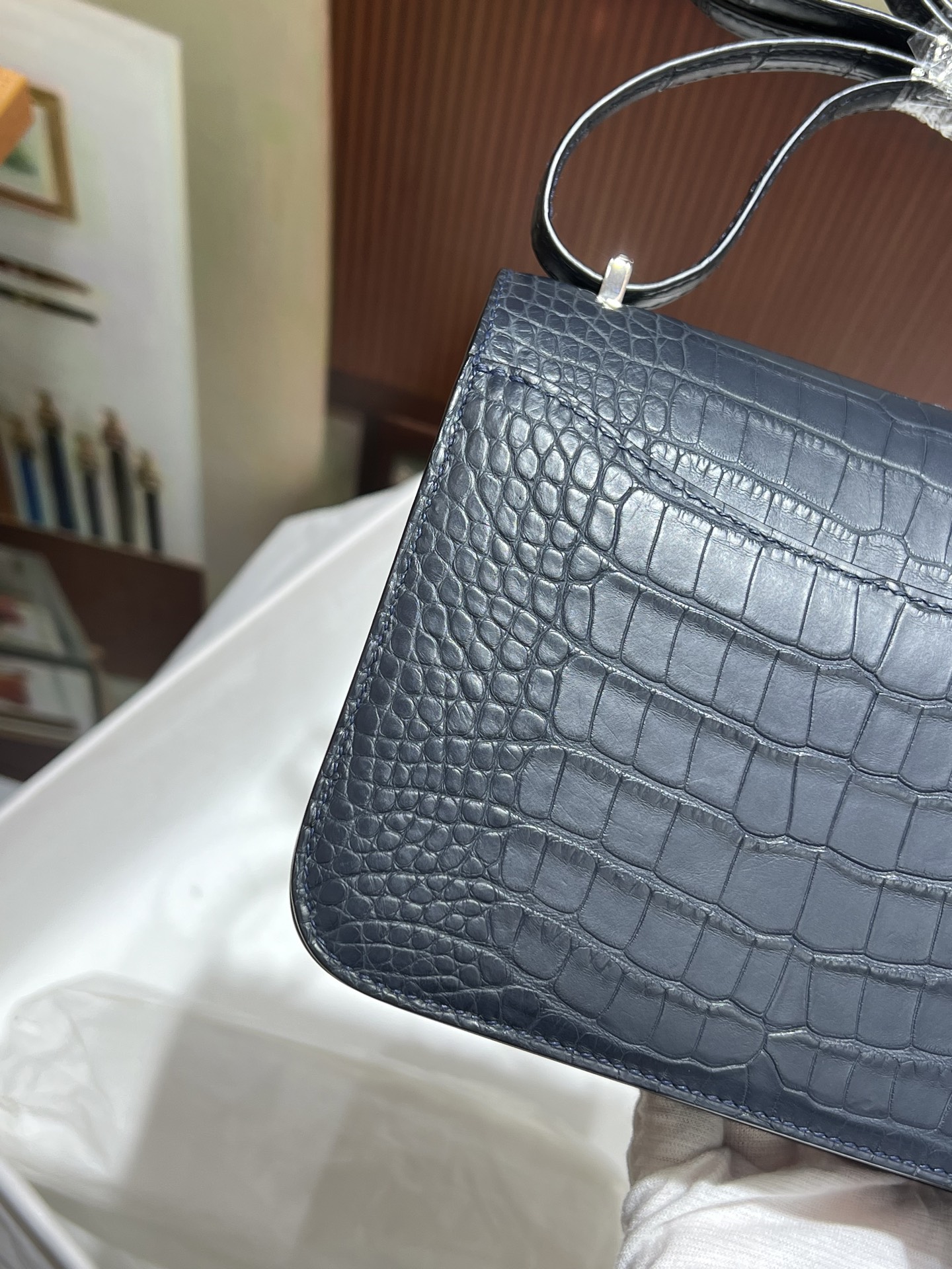 Hermes Constance in Hippopotamus Leather with H Closure for Handheld and Shoulder Crossbody Carry