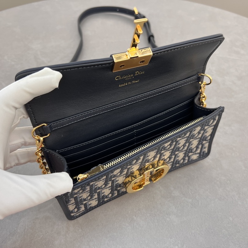 Dior Miss Montaigne in Oblique Canvas with Magnetic Snap Closure for Handheld and Shoulder Bag Carry