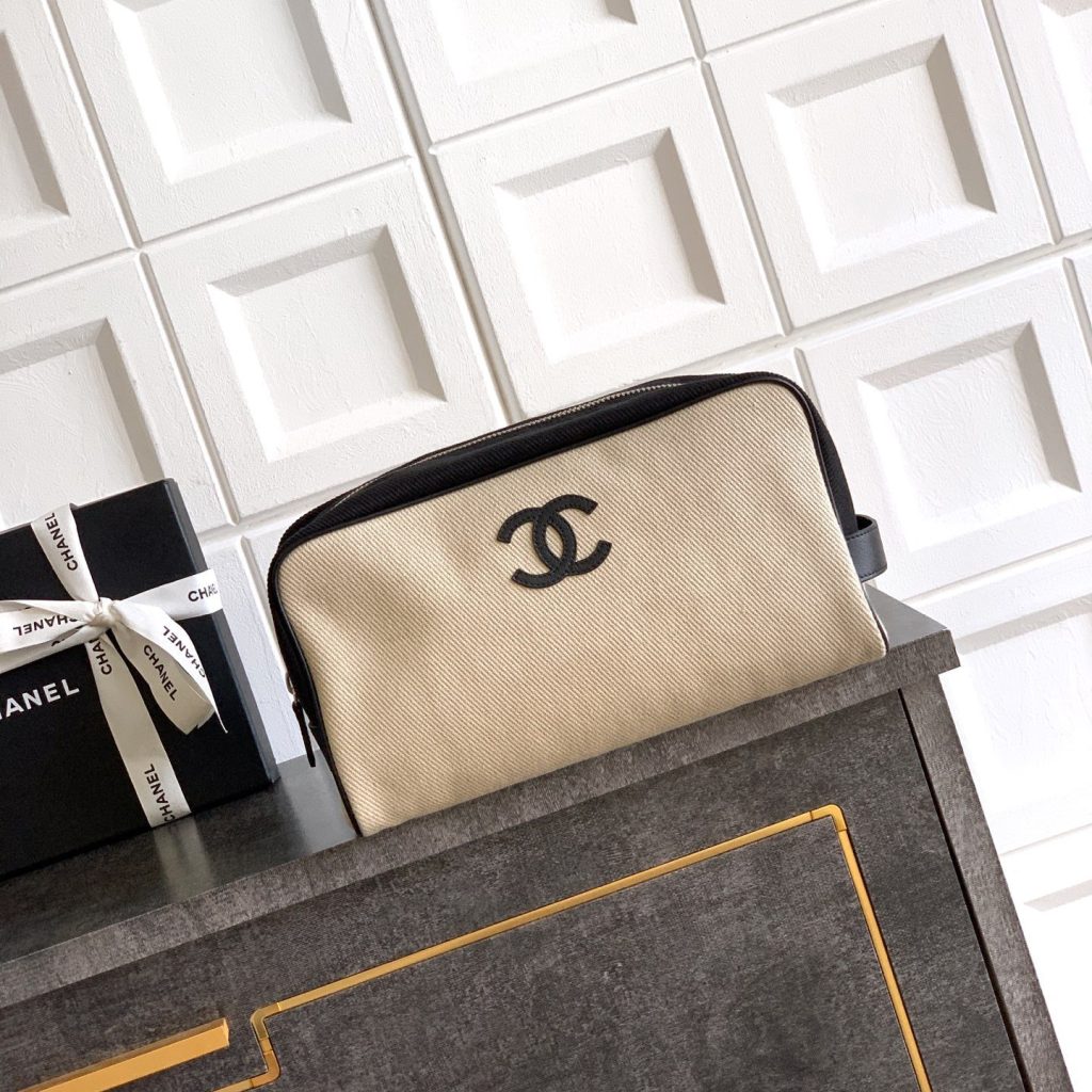 Chanel Coco Beach Large in Canvas with Leather Trim and Zipper for Hand Shoulder Carry