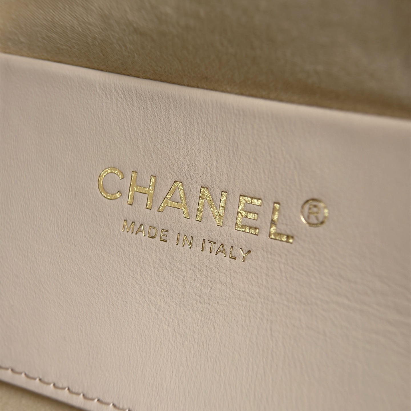 Chanel Mini Bucket Bag in Short Pile Fur with Drawstring and Gold Hardware for Shoulder Carry