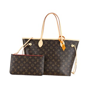 Louis Vuitton Neverfull in Monogram Canvas with Open Top and Side Sliders for Handheld Shoulder Carry