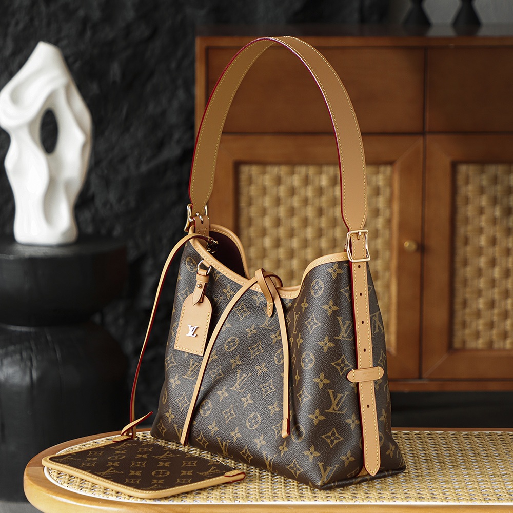 Louis Vuitton Carryall in Monogram Canvas with Drawstring for Shoulder Handheld Bag Carry