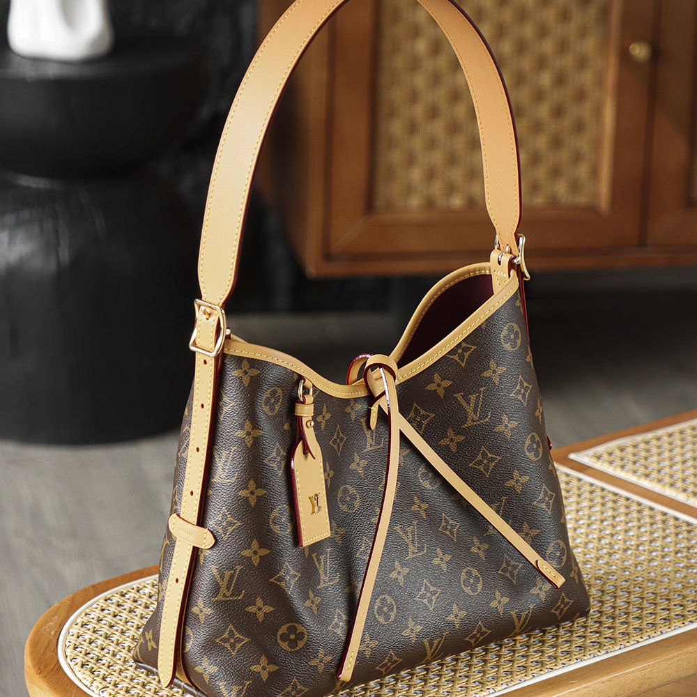 Louis Vuitton Carryall in Monogram Canvas with Drawstring for Shoulder Handheld Bag Carry