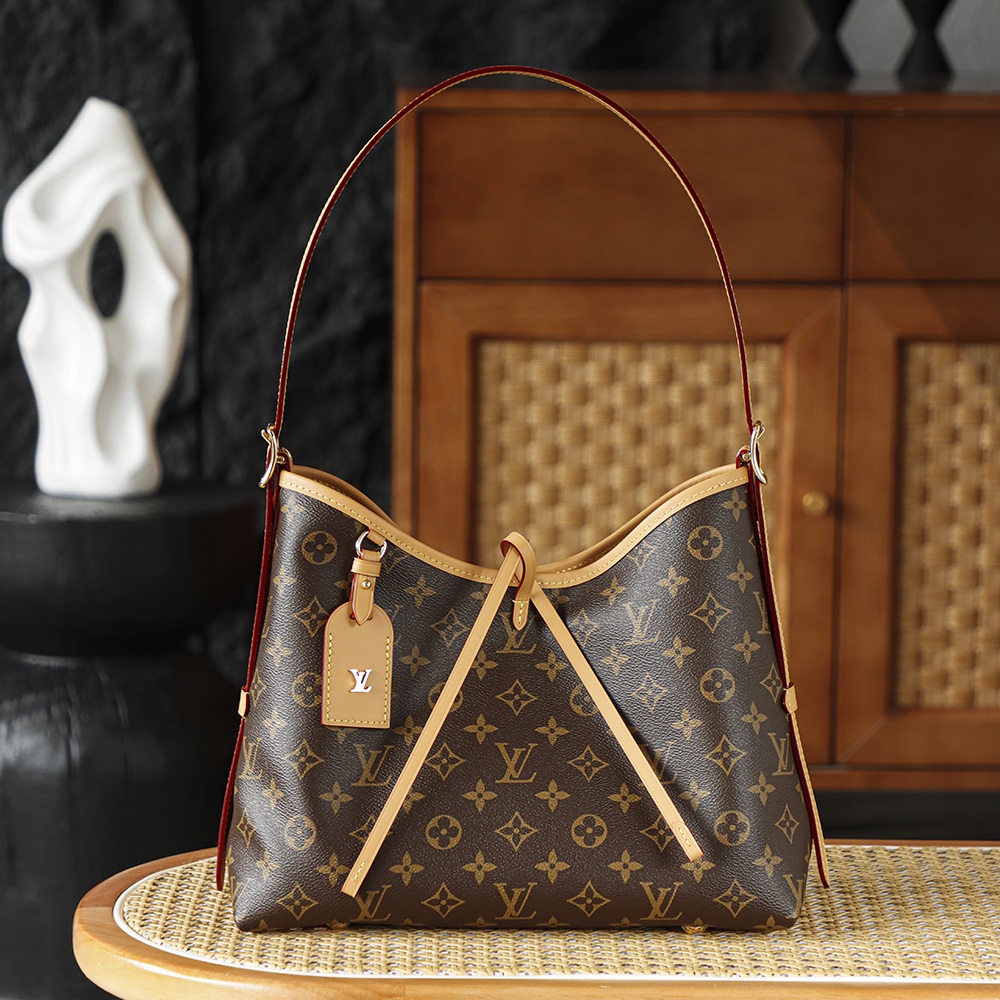 Louis Vuitton Carryall in Monogram Canvas with Drawstring for Shoulder Handheld Bag Carry