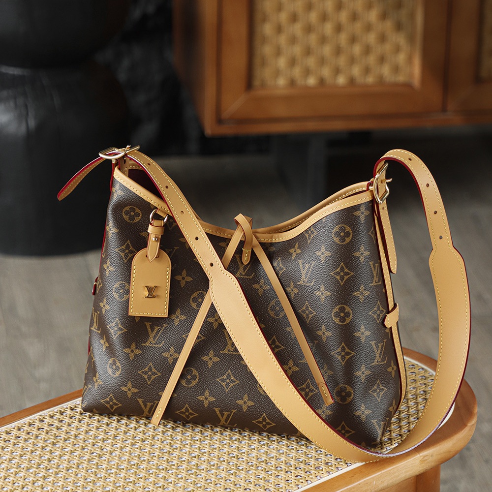 Louis Vuitton Carryall in Monogram Canvas with Drawstring for Shoulder Handheld Bag Carry