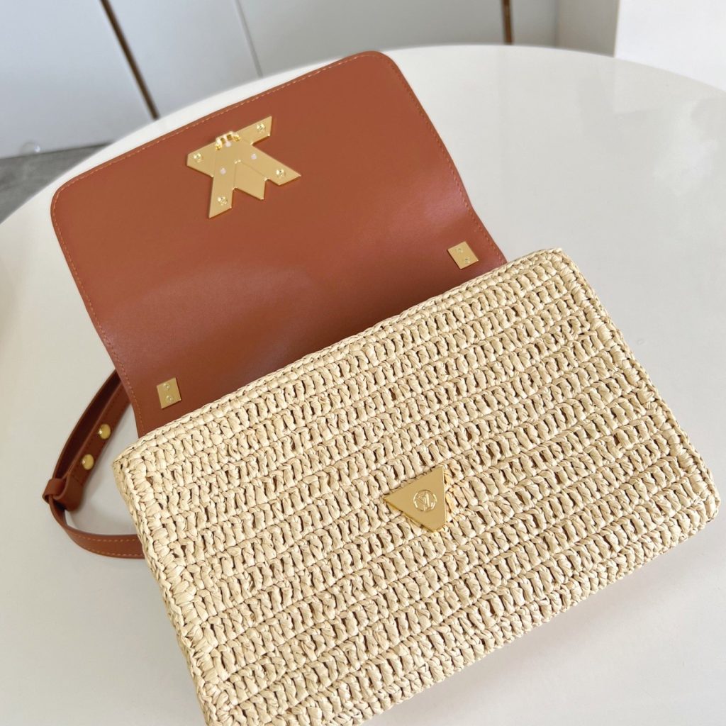 Louis Vuitton Twist MM in Natural Straw with Lock for Shoulder Crossbody Bag Carry