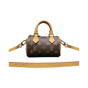 Louis Vuitton Nano Speedy in Monogram Canvas with Zipper Closure for HandheldShoulderCrossbody M8108