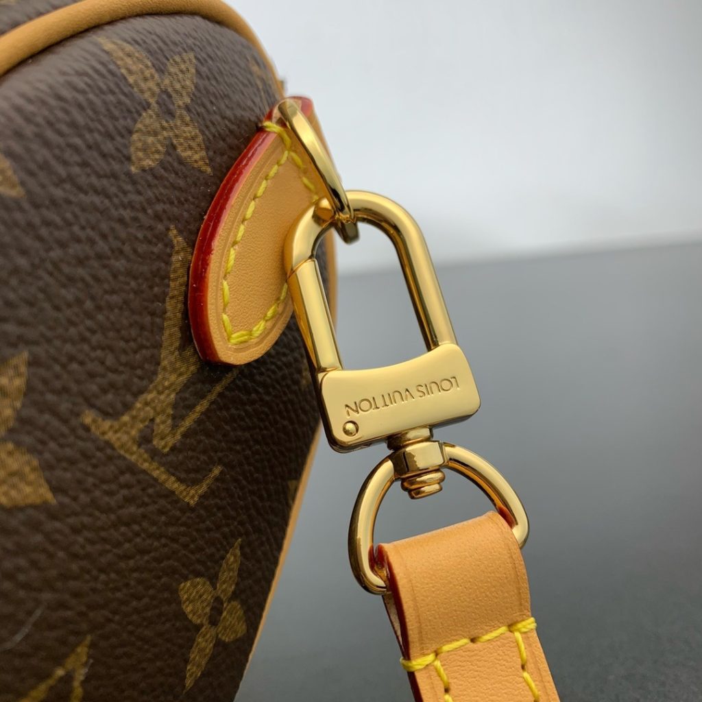 Louis Vuitton Nano Speedy in Monogram Canvas with Zipper Closure for HandheldShoulderCrossbody M8108