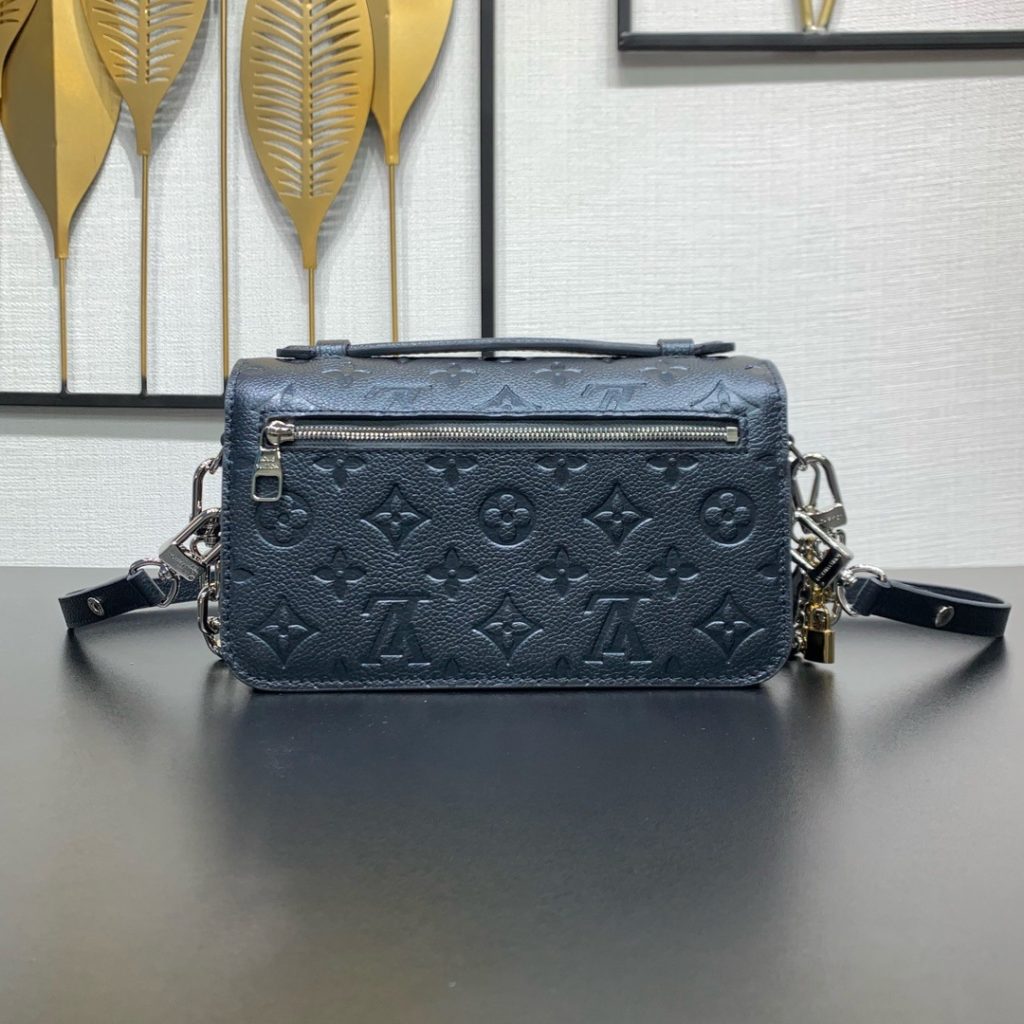 Louis Vuitton Pochette Métis in Monogram Eclipse Calfskin with Turn-lock and Zipper Closure