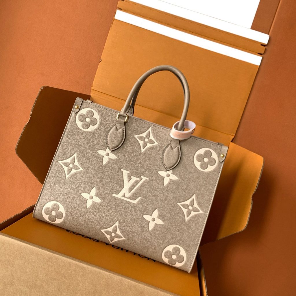 Louis Vuitton OnTheGo in Monogram Eclipse Grained Calfskin with Open Top Closure M45494 Designer Bag
