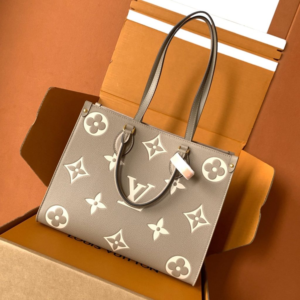Louis Vuitton OnTheGo in Monogram Eclipse Grained Calfskin with Open Top Closure M45494 Designer Bag