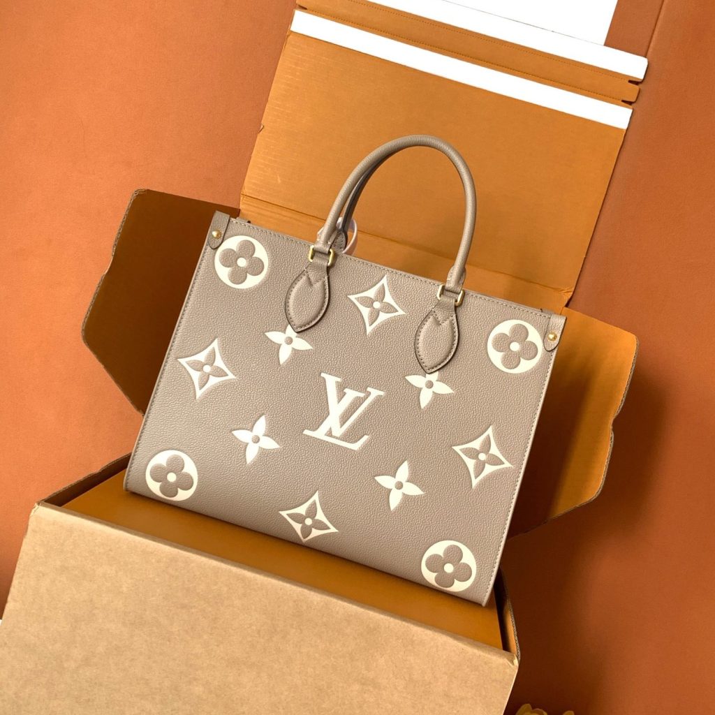 Louis Vuitton OnTheGo in Monogram Eclipse Grained Calfskin with Open Top Closure M45494 Designer Bag