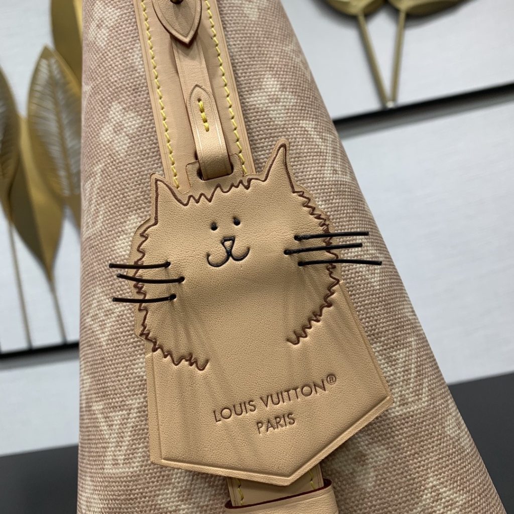 Louis Vuitton Travels With in Monogram Eclipse Canvas with Meowgram Print and Vachetta Leather Trim