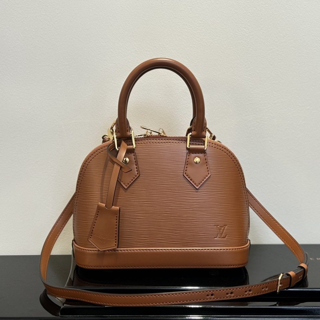 Louis Vuitton Alma BB in Epi Leather with Zipper for Handheld Shoulder Crossbody Carry