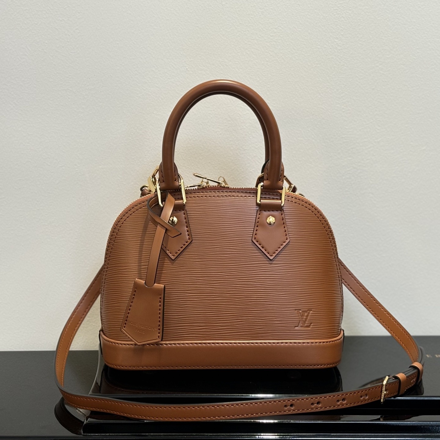 Louis Vuitton Alma BB in Epi Leather with Zipper for Handheld Shoulder Crossbody Carry