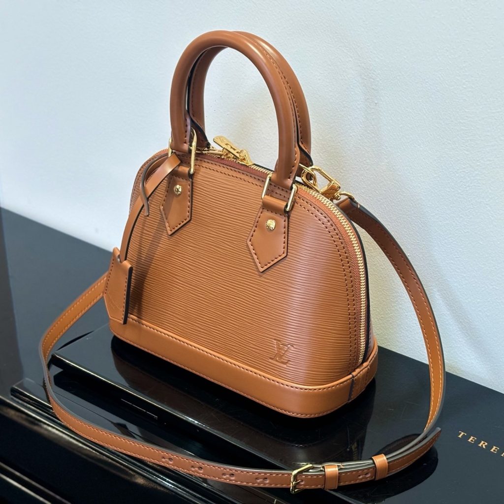 Louis Vuitton Alma BB in Epi Leather with Zipper for Handheld Shoulder Crossbody Carry