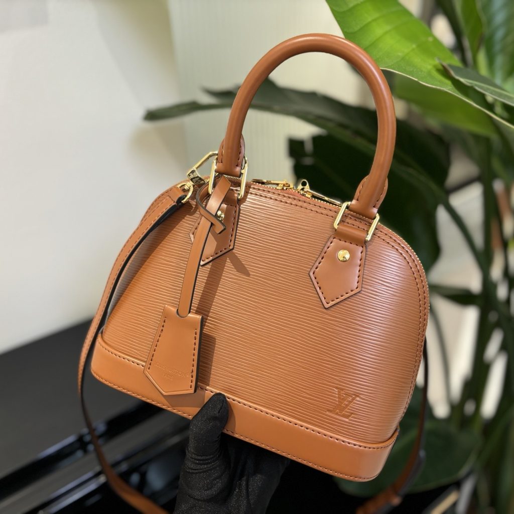 Louis Vuitton Alma BB in Epi Leather with Zipper for Handheld Shoulder Crossbody Carry