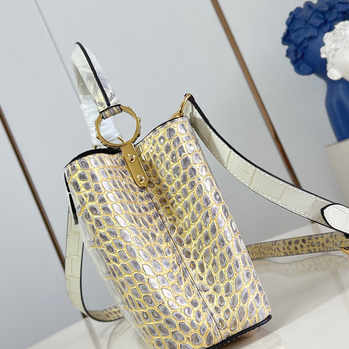 Louis Vuitton Capucines BB in Crocodile Embossed Leather with Flap Closure for Shoulder Bag Carry