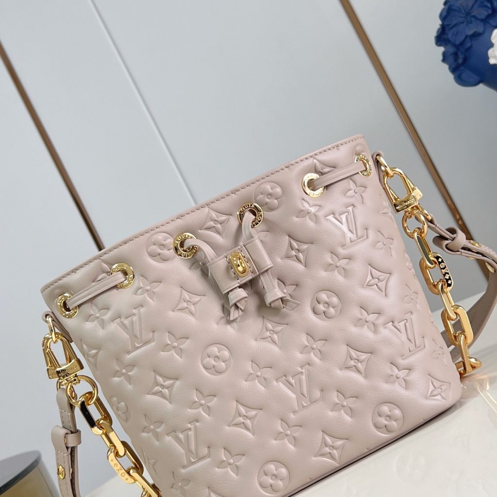 Louis Vuitton Coussin in Monogram Embossed Lambskin with Drawstring Closure for Shoulder BagCrossbod