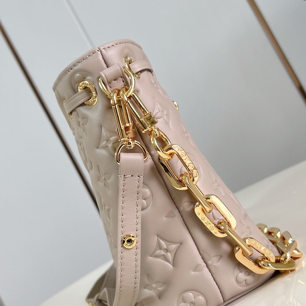 Louis Vuitton Coussin in Monogram Embossed Lambskin with Drawstring Closure for Shoulder BagCrossbod