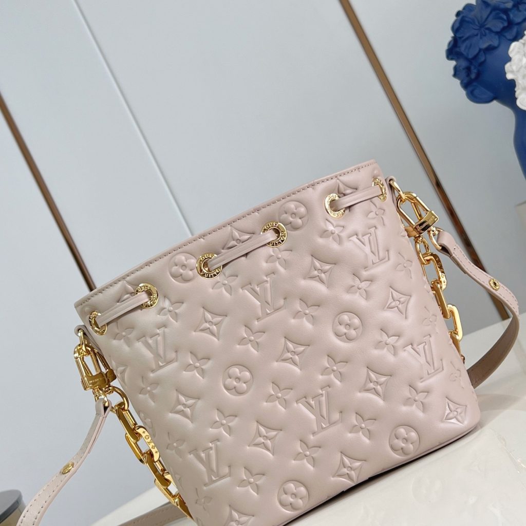 Louis Vuitton Coussin in Monogram Embossed Lambskin with Drawstring Closure for Shoulder BagCrossbod