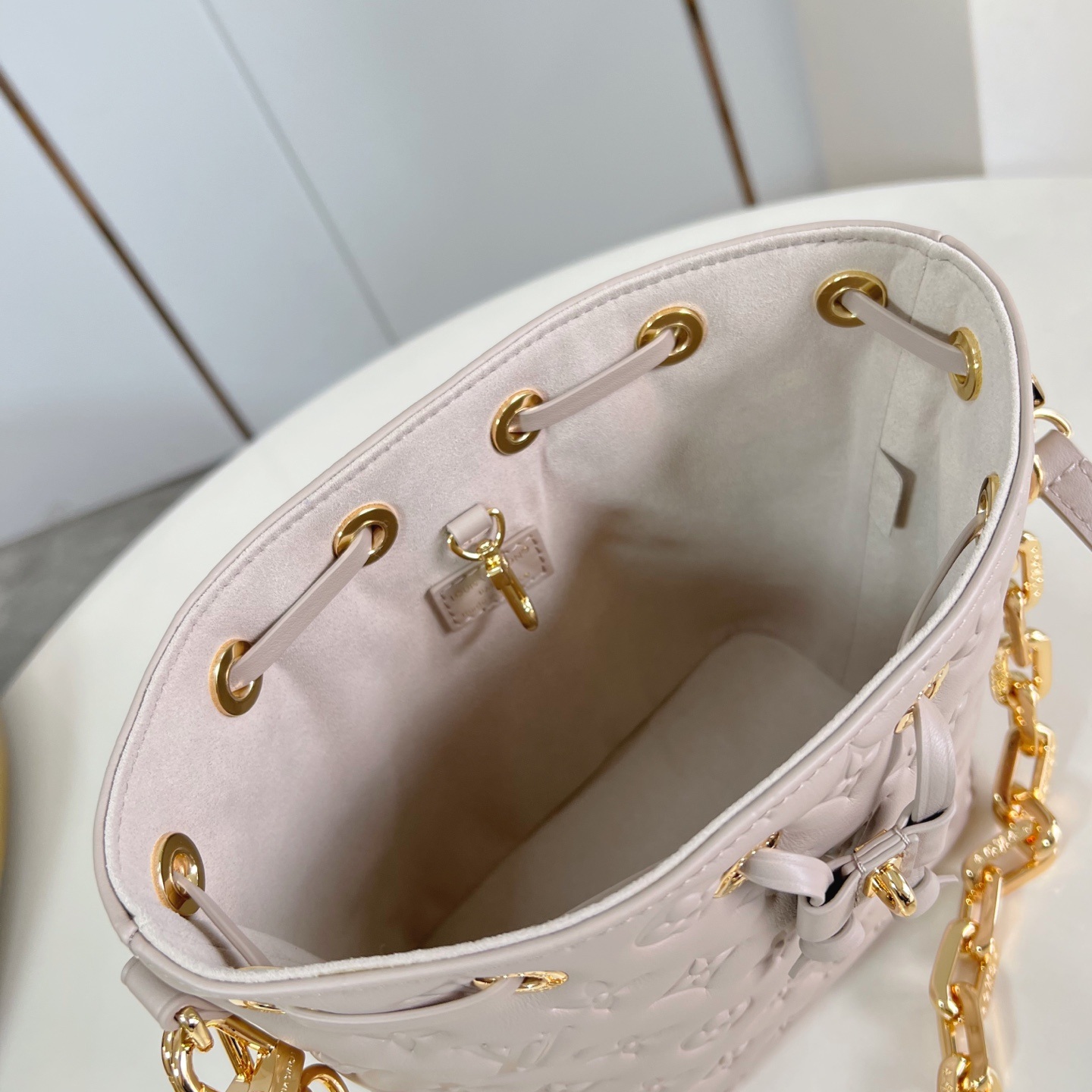 Louis Vuitton Coussin in Monogram Embossed Lambskin with Drawstring Closure for Shoulder BagCrossbod