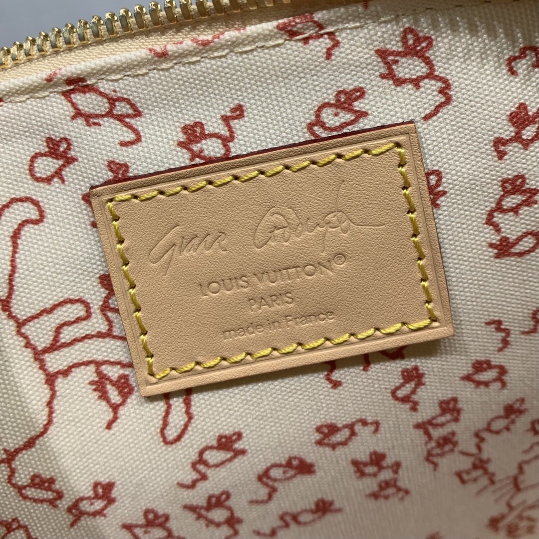 Louis Vuitton Alma BB in Monogram Eclipse Canvas with Vachetta Leather Trim and Zipper for Handheld
