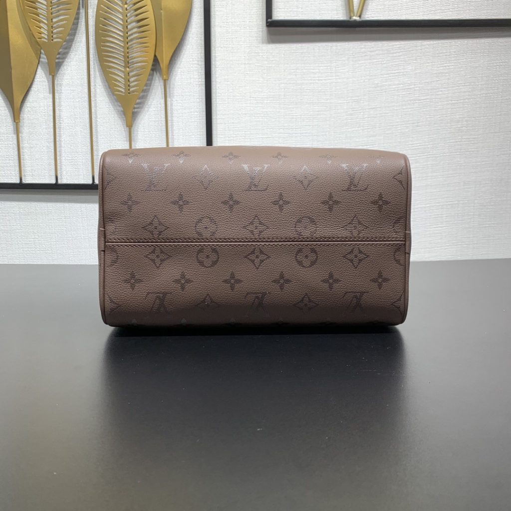 Louis Vuitton Speedy Bandoulière in Monogram Eclipse Grained Calfskin with Zipper Closure for Handhe