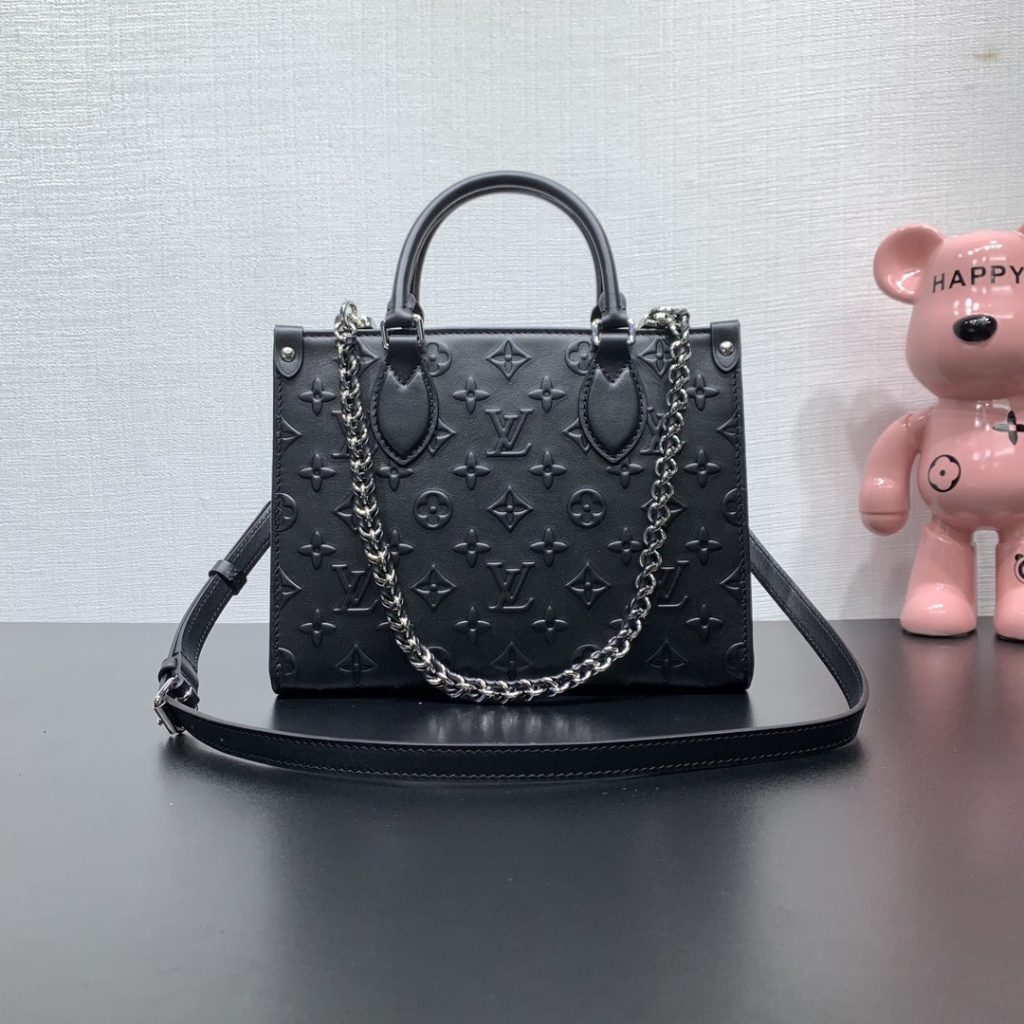 Louis Vuitton OnTheGo in Monogram Bold Embossed Leather with Zipper Closure M14576 Designer Bag