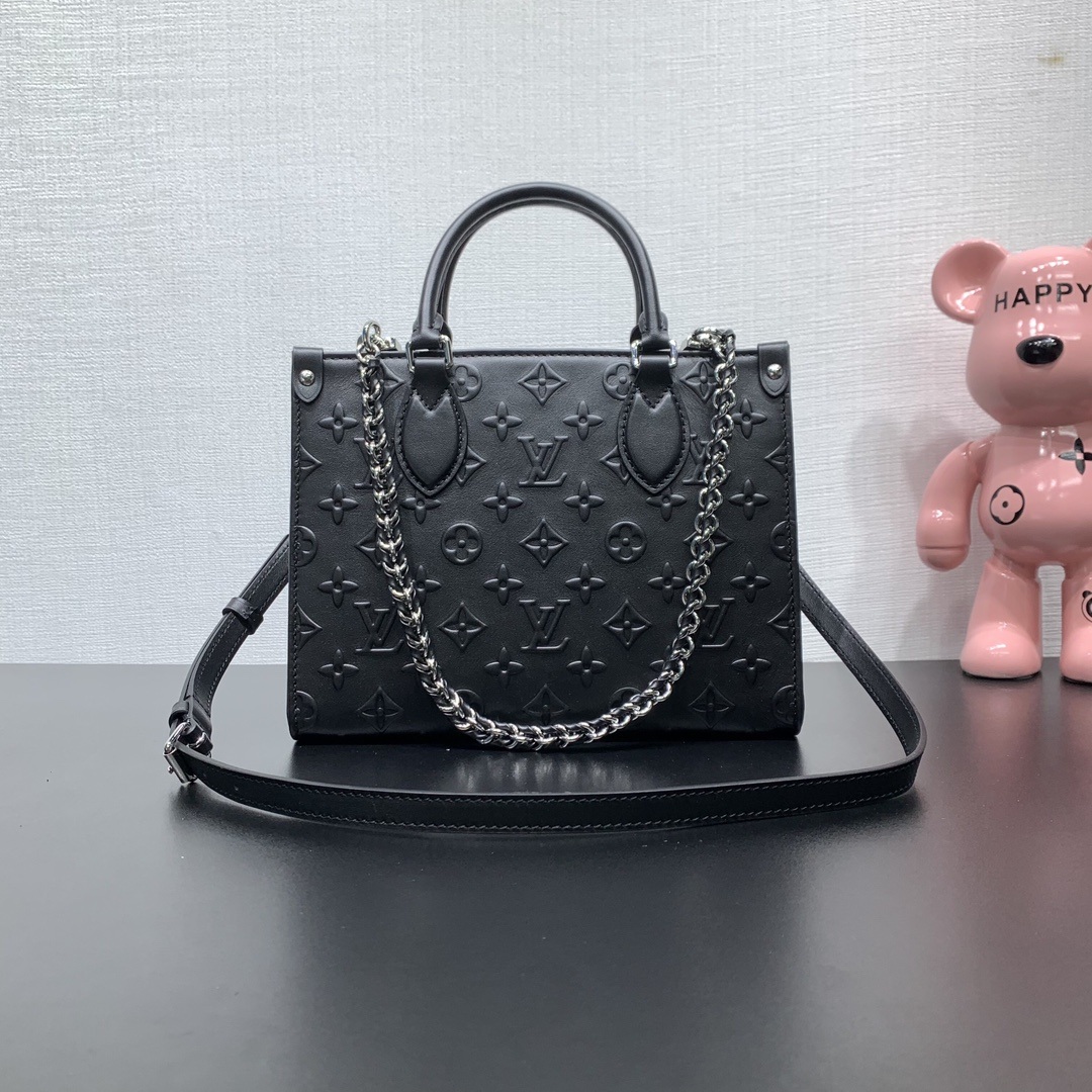 Louis Vuitton OnTheGo in Monogram Bold Embossed Leather with Zipper Closure M14576 Designer Bag