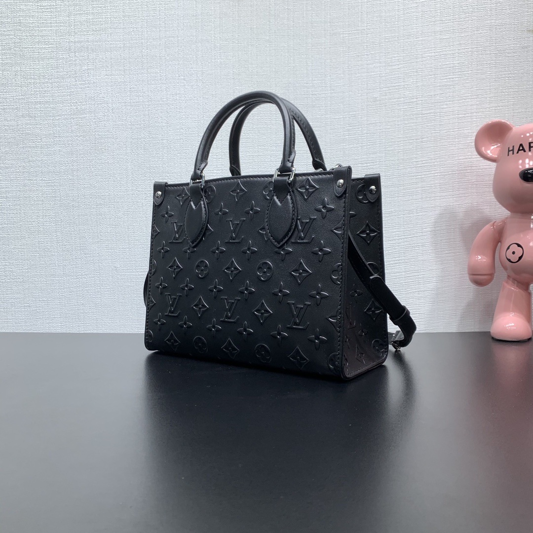 Louis Vuitton OnTheGo in Monogram Bold Embossed Leather with Zipper Closure M14576 Designer Bag