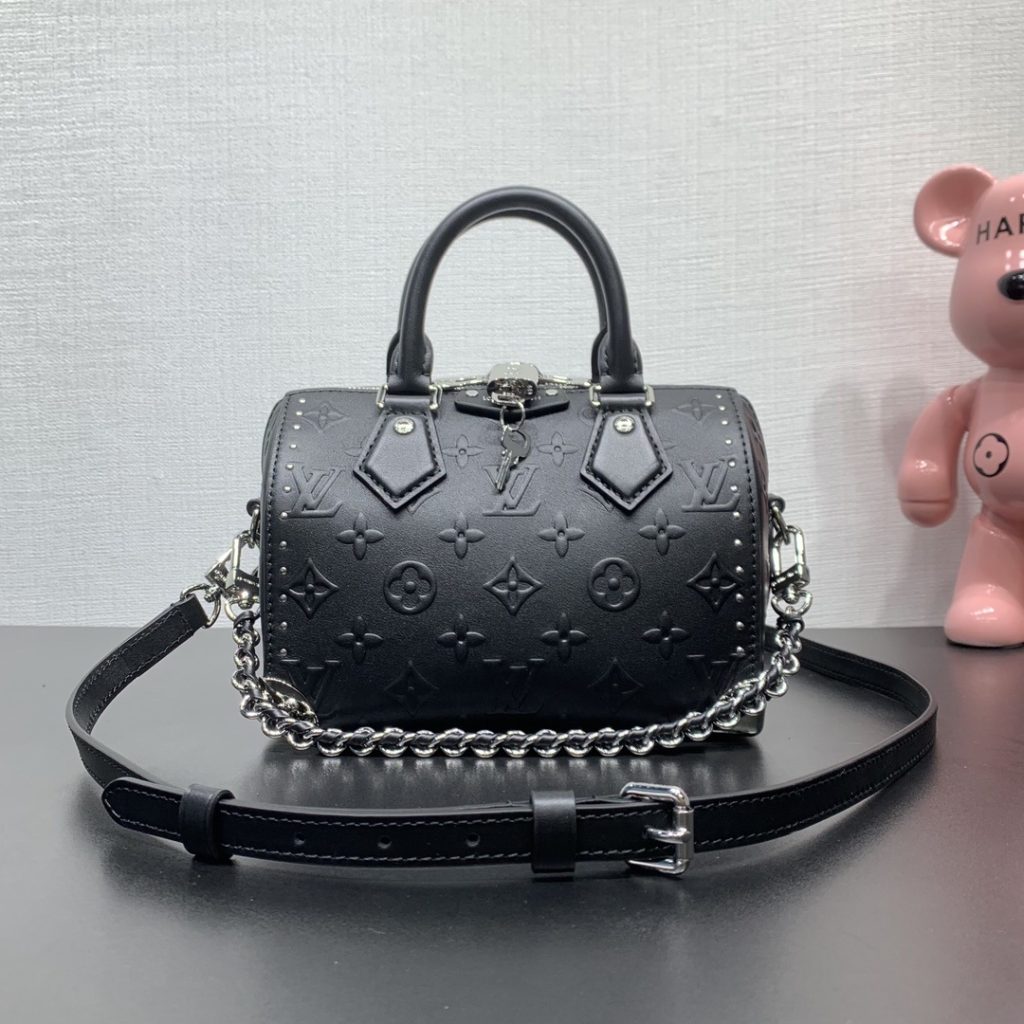 Louis Vuitton Speedy Trunk in Monogram Embossed Calfskin with Zipper Closure for Hand CarryShoulder