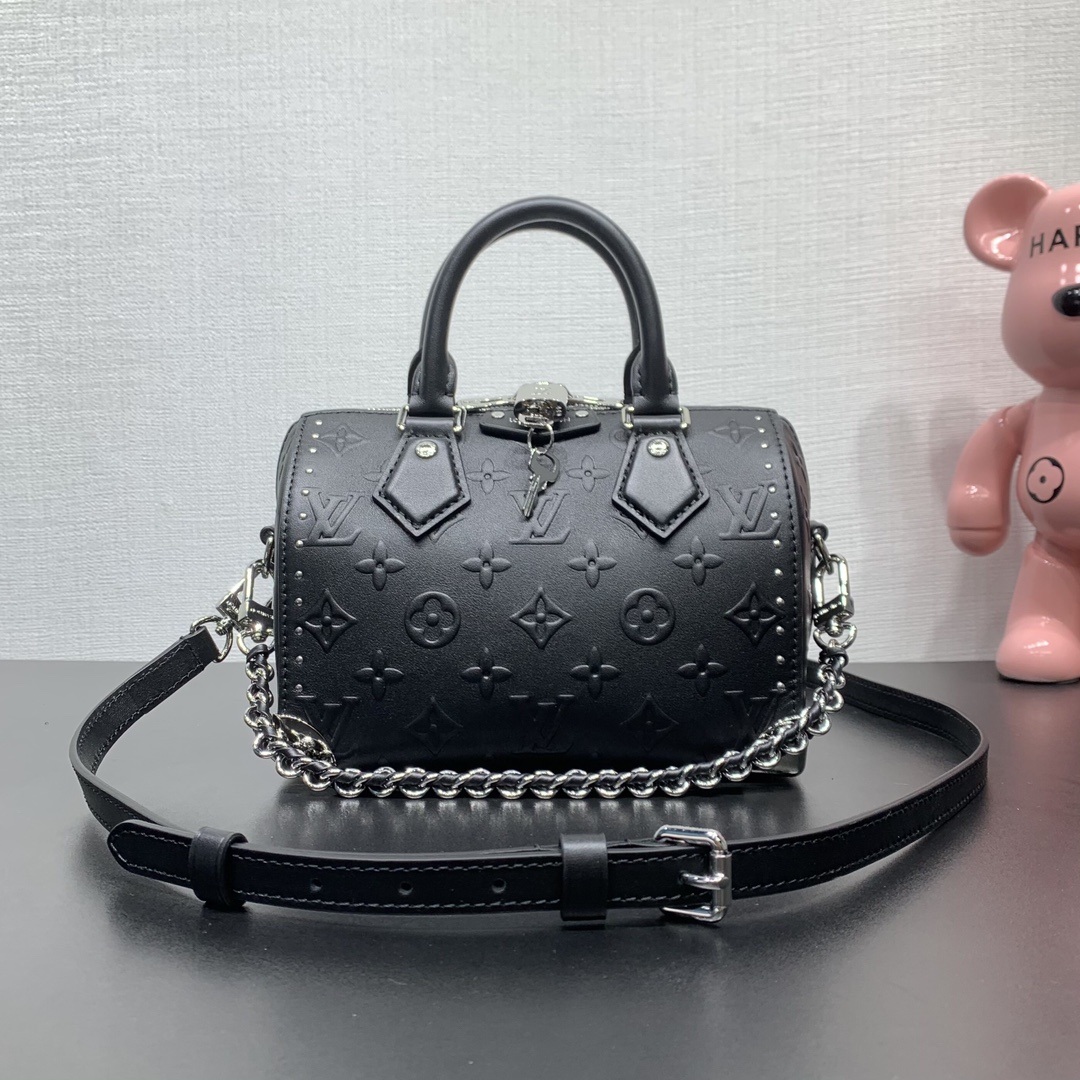 Louis Vuitton Speedy Trunk in Monogram Embossed Calfskin with Zipper Closure for Hand CarryShoulder