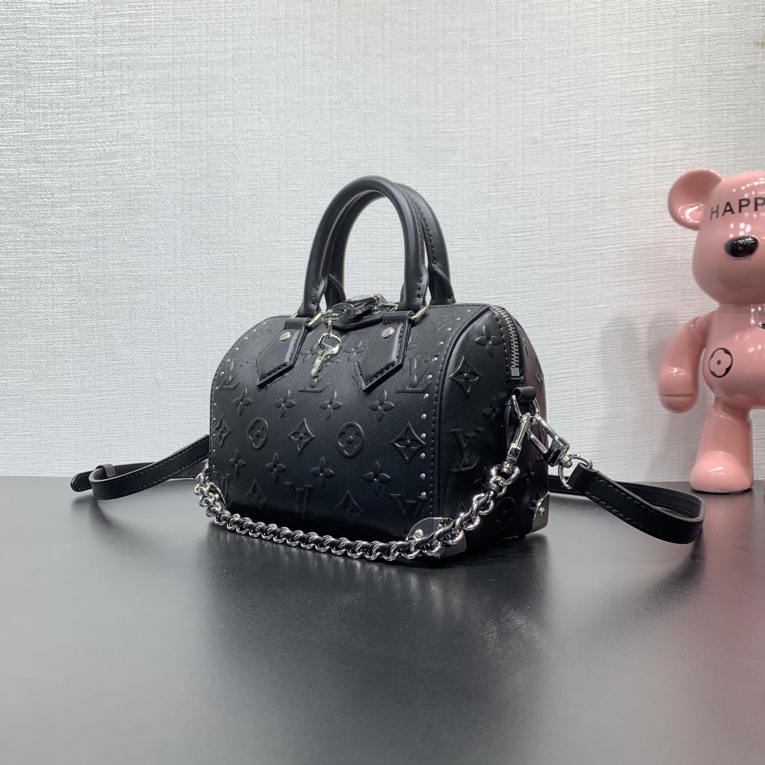 Louis Vuitton Speedy Trunk in Monogram Embossed Calfskin with Zipper Closure for Hand CarryShoulder