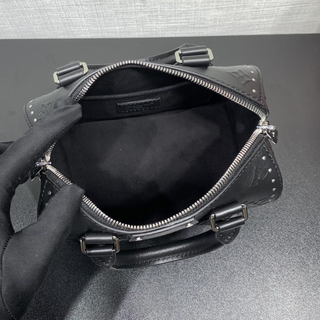 Louis Vuitton Speedy Trunk in Monogram Embossed Calfskin with Zipper Closure for Hand CarryShoulder
