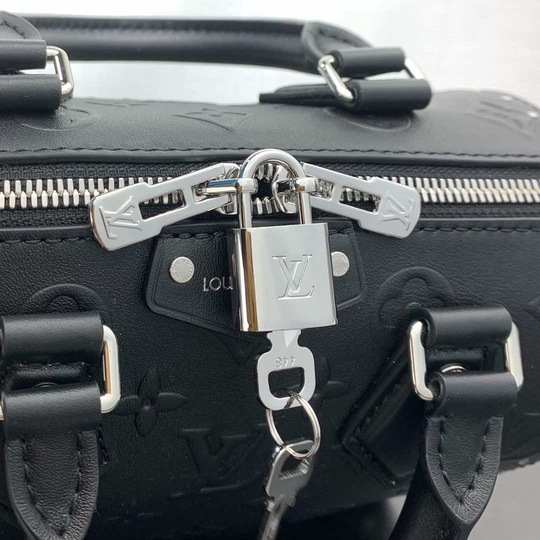 Louis Vuitton Speedy Trunk in Monogram Embossed Calfskin with Zipper Closure for Hand CarryShoulder