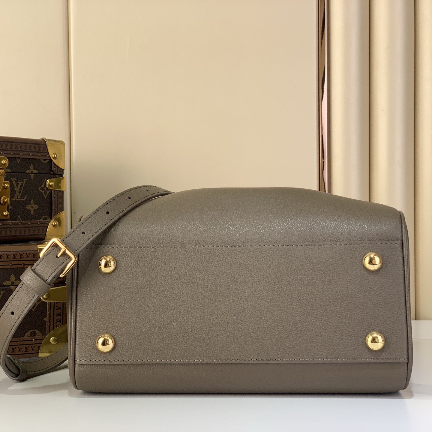 Louis Vuitton Vendome Pochette in Monogram Eclipse Leather with Zipper Closure for Handheld Carry