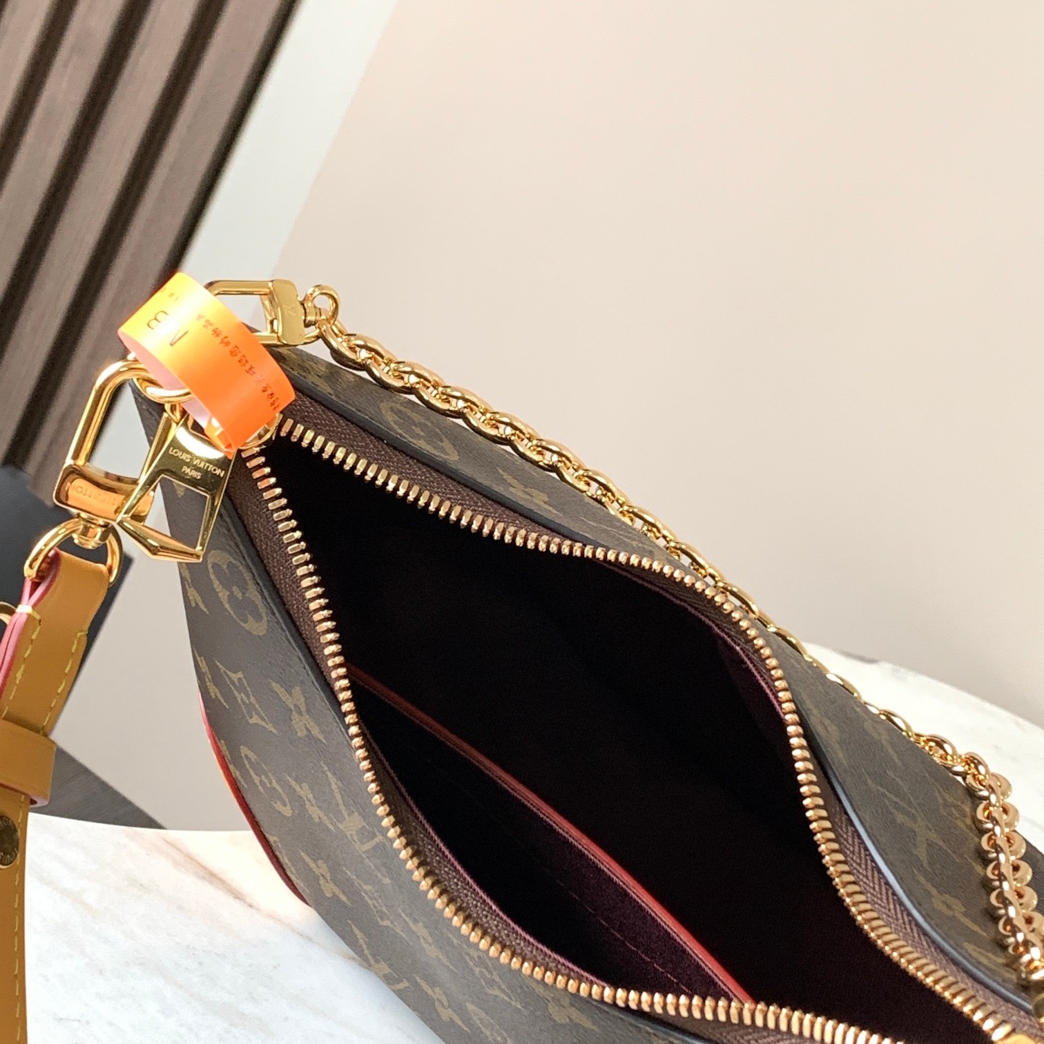 Louis Vuitton Boulogne in Monogram Canvas with Vachetta Leather Trim and Zipper for Shoulder Carry