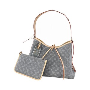 Louis Vuitton Carryall in Monogram Eclipse Canvas / Grey Denim with Zipper Closure for Shoulder Hobo