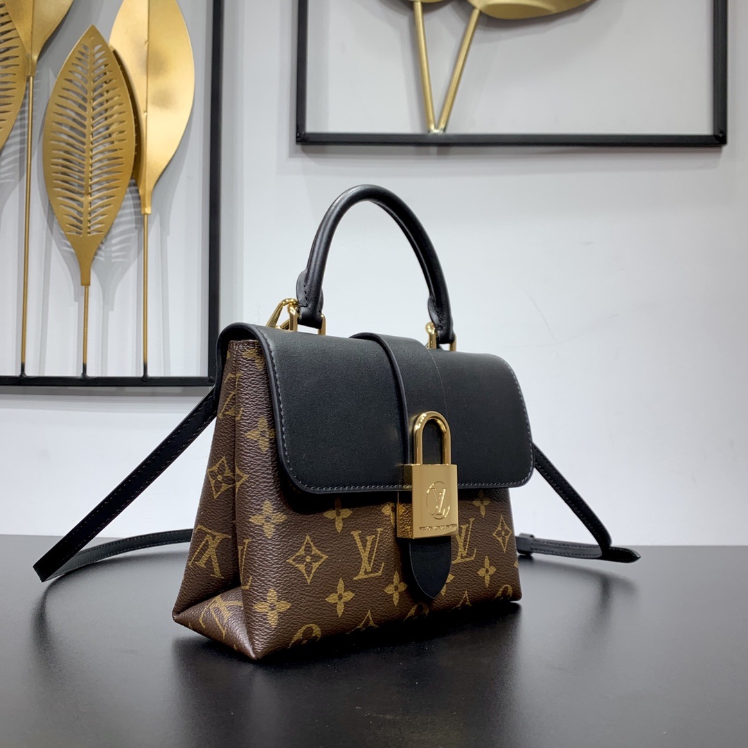 Louis Vuitton Locky BB in Monogram Canvas and Black Leather with Flap Closure for Handheld Carry