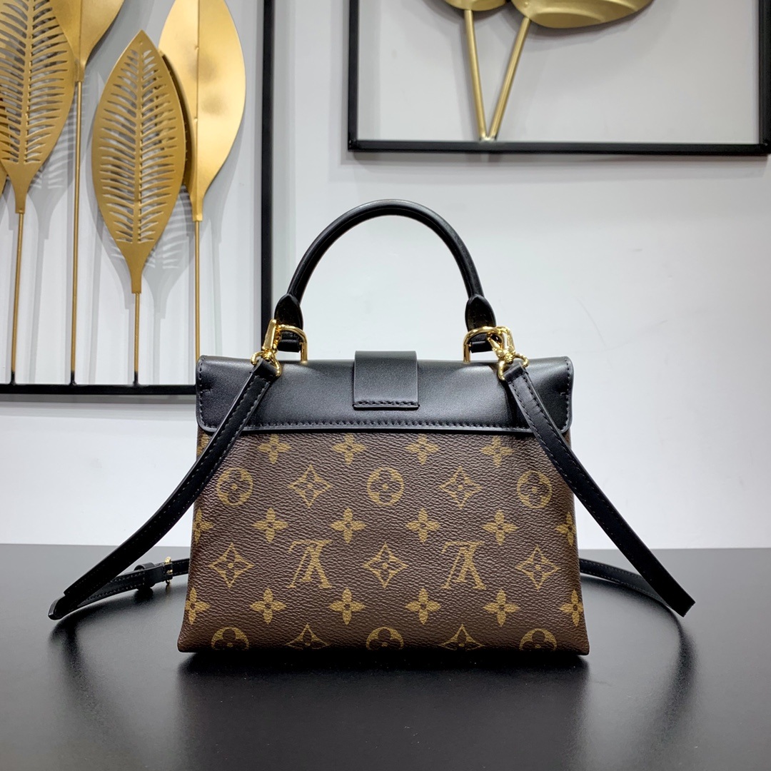 Louis Vuitton Locky BB in Monogram Canvas and Black Leather with Flap Closure for Handheld Carry